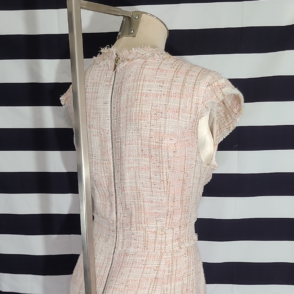 Nanette Lepore Pink Tweed Midi Dress - Picture 7 of 9
